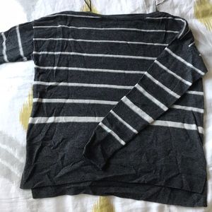 Gray and white striped sweater